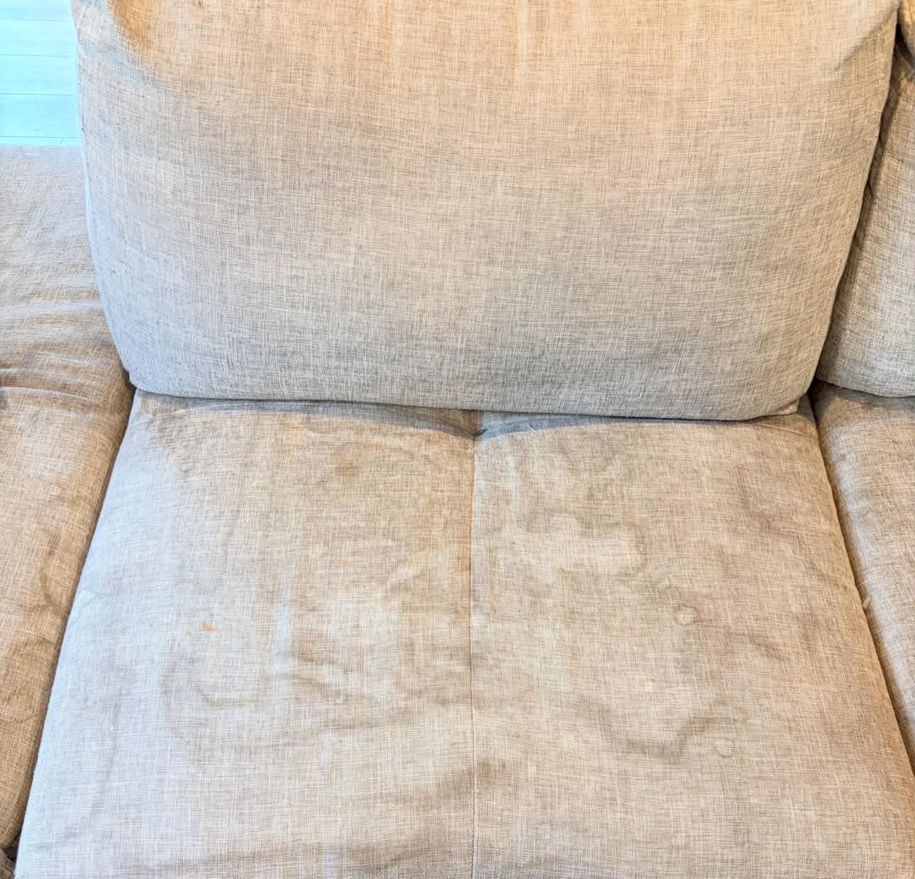Couch stain removal — before