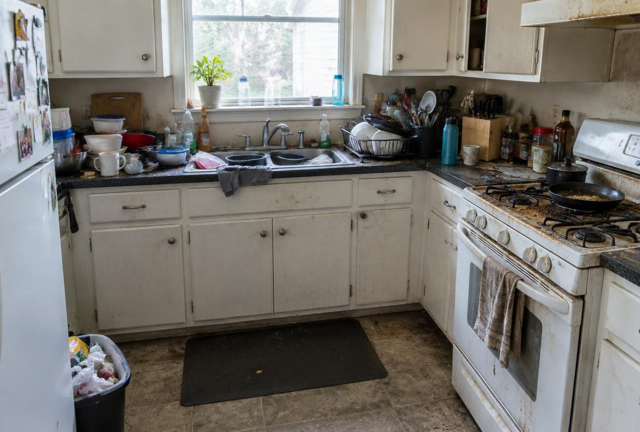 Kitchen deep clean — before